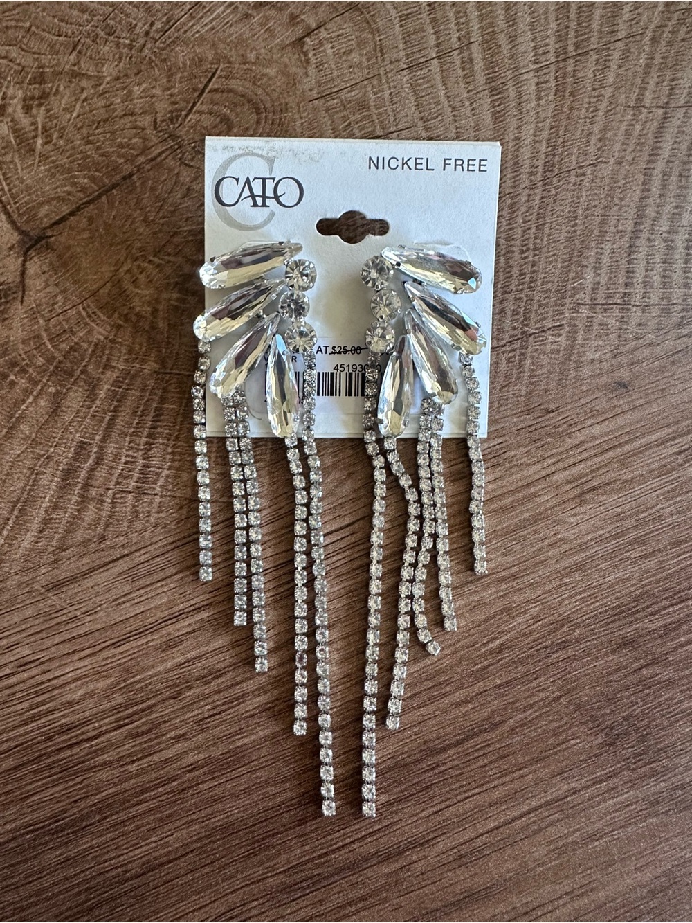 Cato Clear Crystal Fringe Drop Earrings - Silver Tone